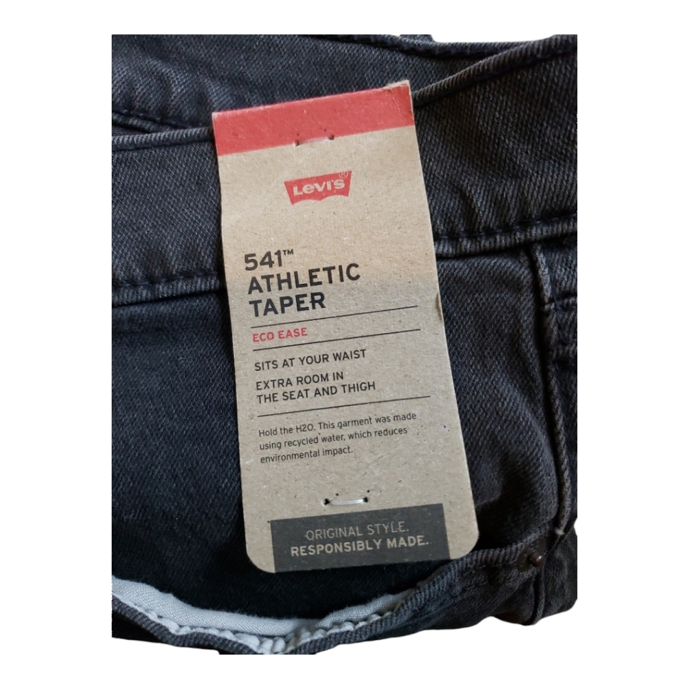 Levis Men’s  541 athletic taper 42x30 Stretch Jeans Gray/black - Picture 6 of 6